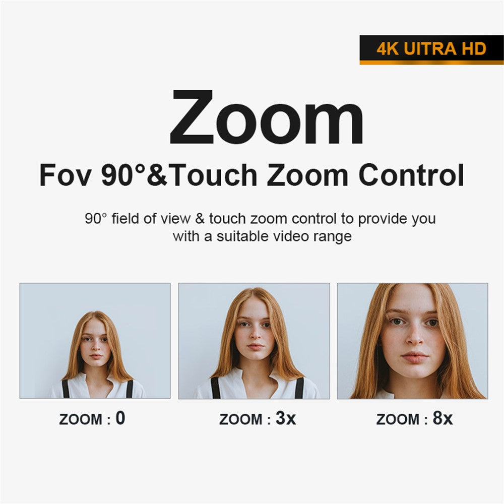 H500 3840*2160p UHD 4K 60FPS Webcam Autofokus Webkamera PC-kamera med mikrofon