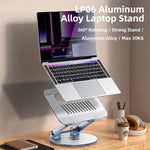 YESIDO LP06 Aluminum Alloy Foldable Laptop Bracket Rotatable Heat Dissipation Notebook Desktop Stand