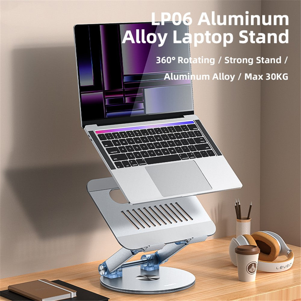 YESIDO LP06 Aluminum Alloy Foldable Laptop Bracket Rotatable Heat Dissipation Notebook Desktop Stand