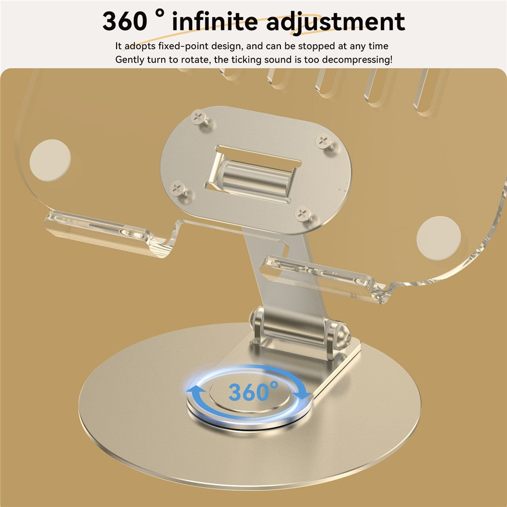 H14 Acrylic+Aluminum Alloy Laptop Stand Holder Notebook Computer Riser with Rotation Design
