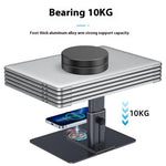 E8AW Desktop Laptop Bracket Aluminum Alloy Heat Dissipation Stand with Wireless Charging Dock