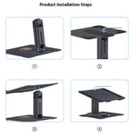E8AW Desktop Laptop Bracket Aluminum Alloy Heat Dissipation Stand with Wireless Charging Dock