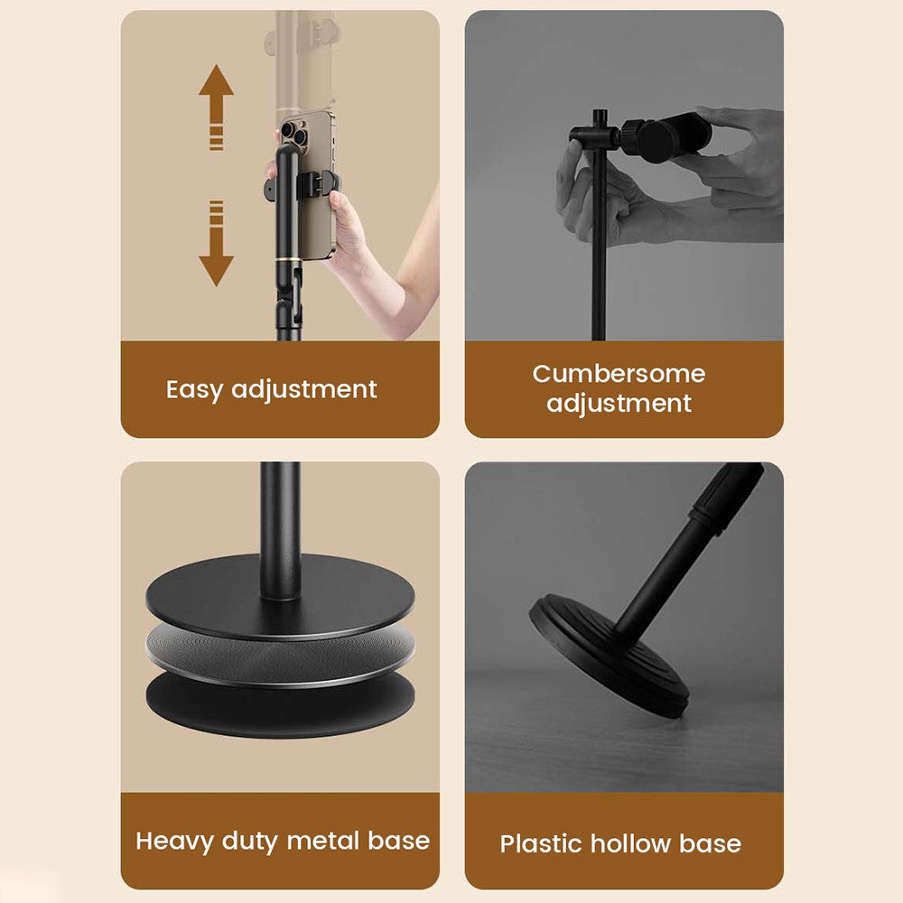 ZM-065 Overhead Phone Stand Desktop Extendable Rotating Live Streaming Cellphone Holder