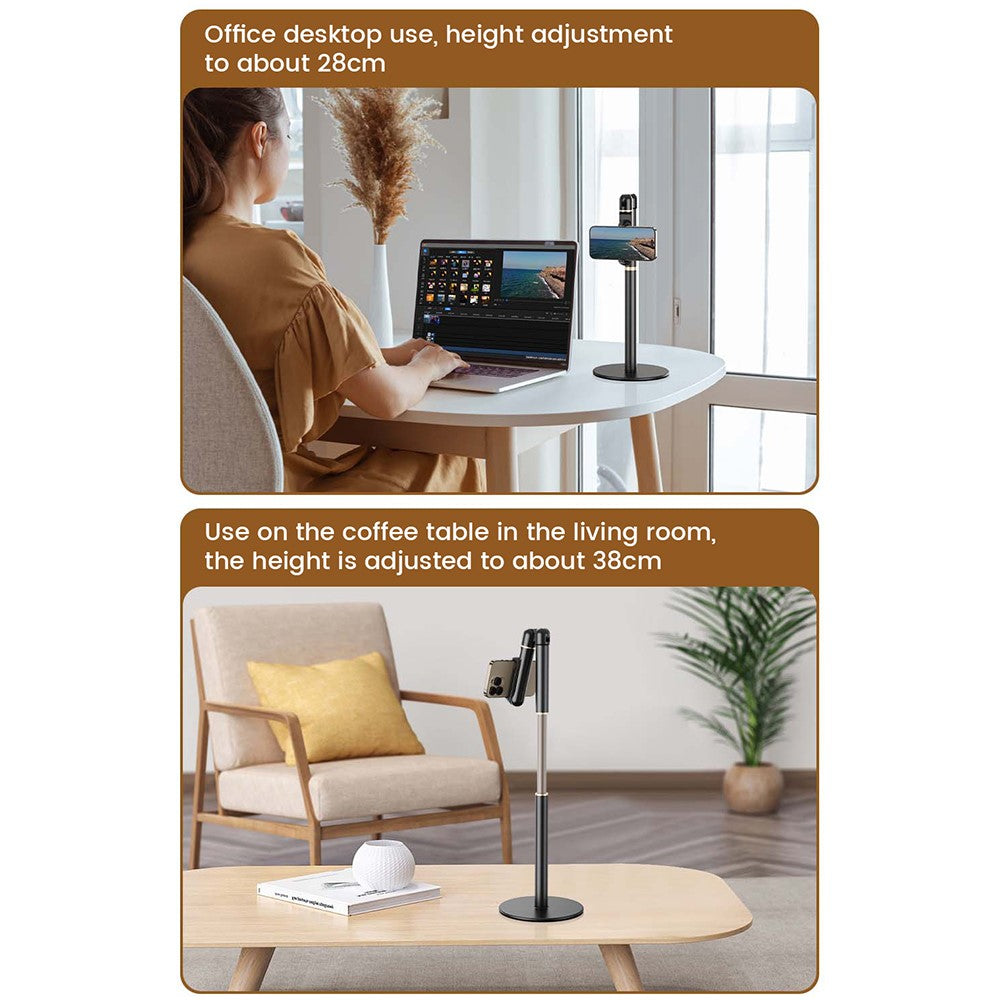 ZM-065 Overhead Phone Stand Desktop Extendable Rotating Live Streaming Cellphone Holder
