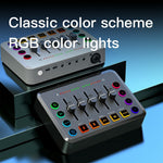 F9 Sound Card for Live Streaming Professional Audio Mixer with 48V Phantom Power Voice Changer RGB Lights