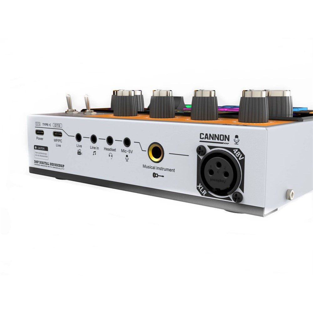 C200 Audio Mixer Sound Card Bluetooth-Compatible Adjustable Mixing Console for Live Streaming / Singing