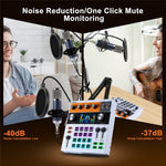 C200 Audio Mixer Sound Card Bluetooth-Compatible Adjustable Mixing Console for Live Streaming / Singing