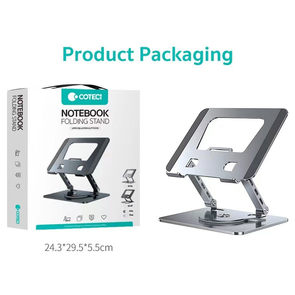 COTECI BS-007 Foldable Laptop Stand 360-Degree Rotatable Aluminum Alloy Adjustable Tablet Holder