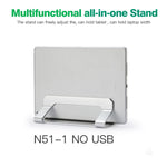 D051 Vertical Laptop Stand for Notebooks Up To 17.3 Inch Aluminum Alloy Space Saving Desktop Organizer