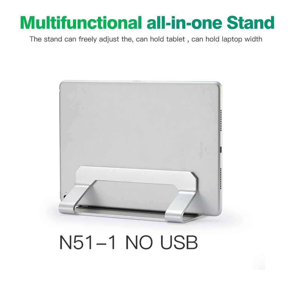 D051 Vertical Laptop Stand for Notebooks Up To 17.3 Inch Aluminum Alloy Space Saving Desktop Organizer