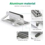 D051 Vertical Laptop Stand for Notebooks Up To 17.3 Inch Aluminum Alloy Space Saving Desktop Organizer