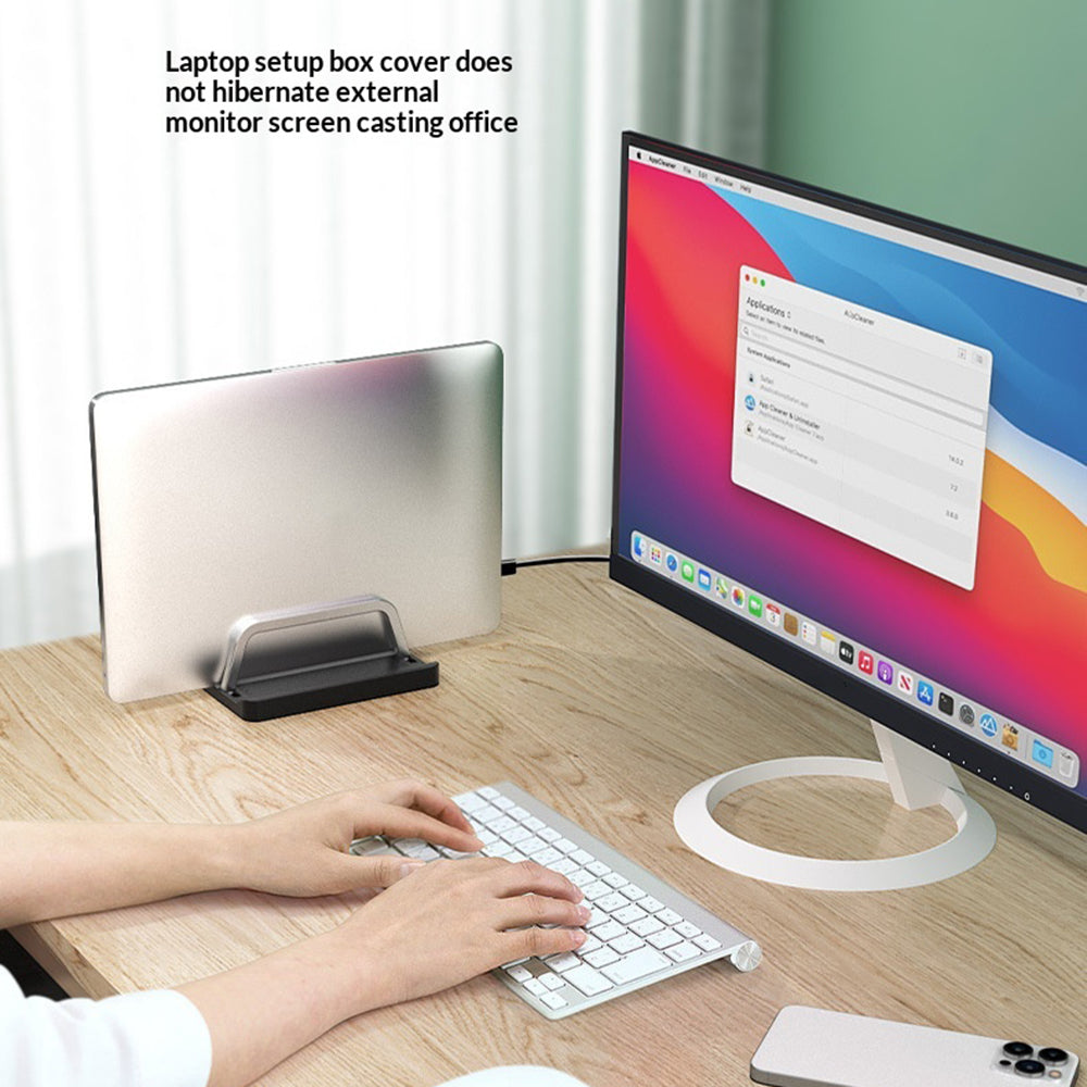 L500 Single Slot Vertical Laptop Stand ABS + Aluminum Alloy Adjustable Desktop Notebook Storage Holder Support