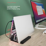 L500 Single Slot Vertical Laptop Stand ABS + Aluminum Alloy Adjustable Desktop Notebook Storage Holder Support
