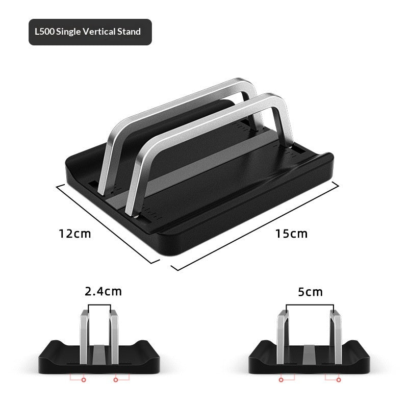 L500 Single Slot Vertical Laptop Stand ABS + Aluminum Alloy Adjustable Desktop Notebook Storage Holder Support