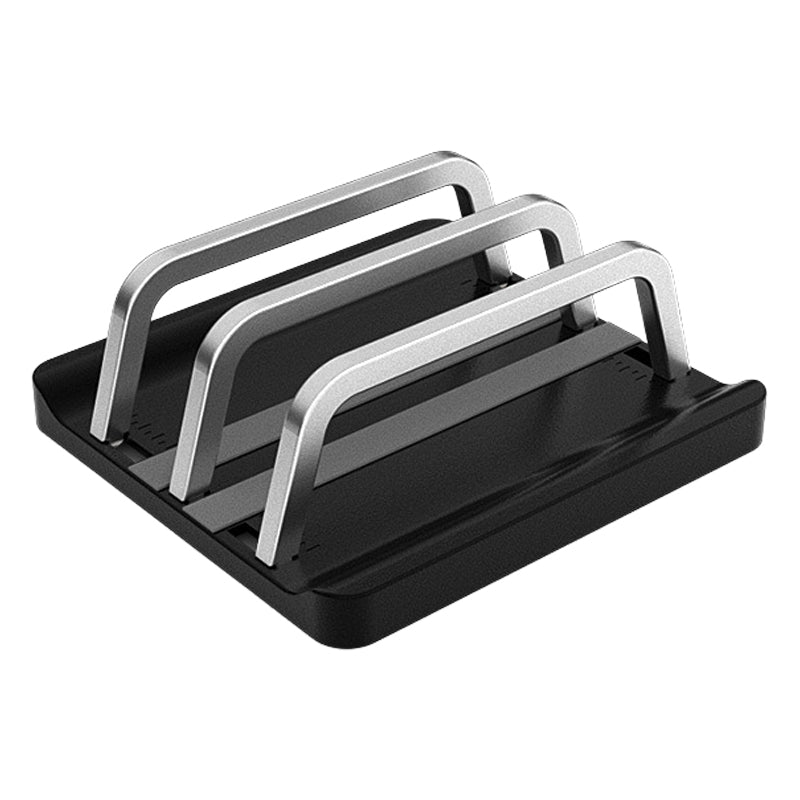 L501 2-Slot Vertical Laptop Stand ABS + Aluminum Alloy Adjustable Desktop Notebook Storage Holder Support