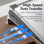 BLUEENDLESS ST708 7 in 1 Laptop Stand Riser Type-C Hub with 4K 60Hz HD + PD 100W + 3 USB 3.0 + TF Card Reader