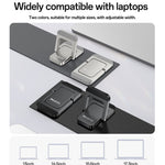 YESIDO LP11 2Pcs Laptop Riser Stand Zinc Alloy Adjustable Height Cooling Stand for Notebook Triangular Support