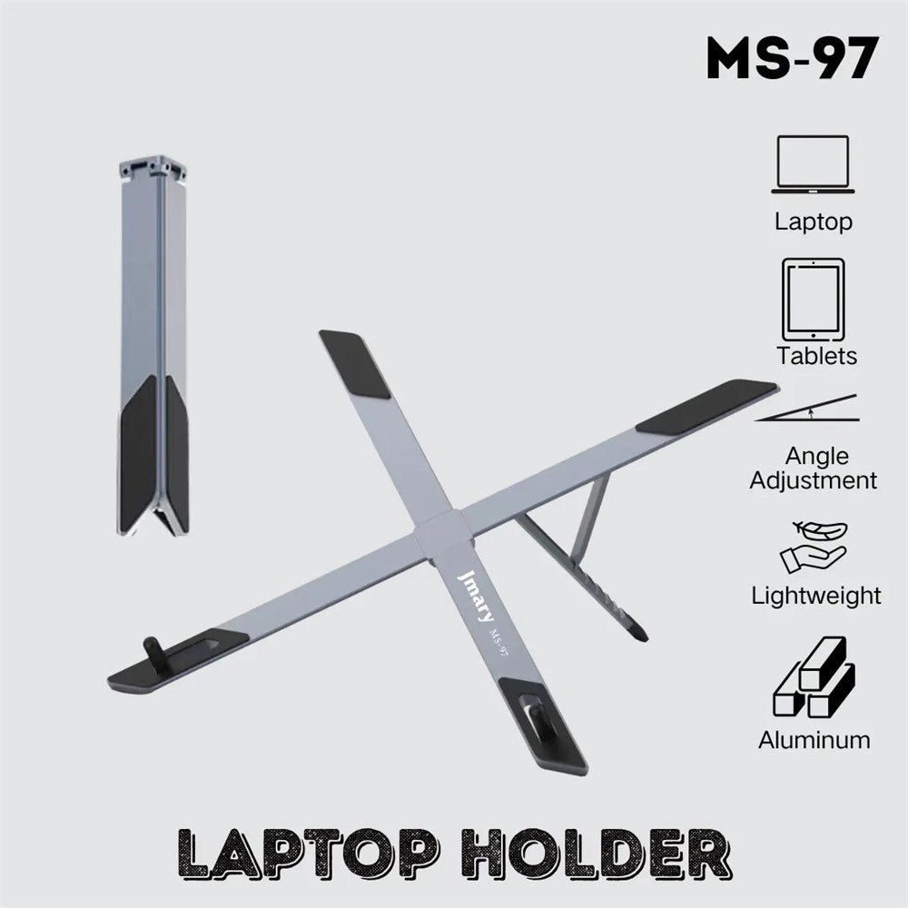 JMARY MS-97 Portable Folding Laptop Stand Metal Adjustable Desktop Laptop Holder for Notebook Tablet Computer