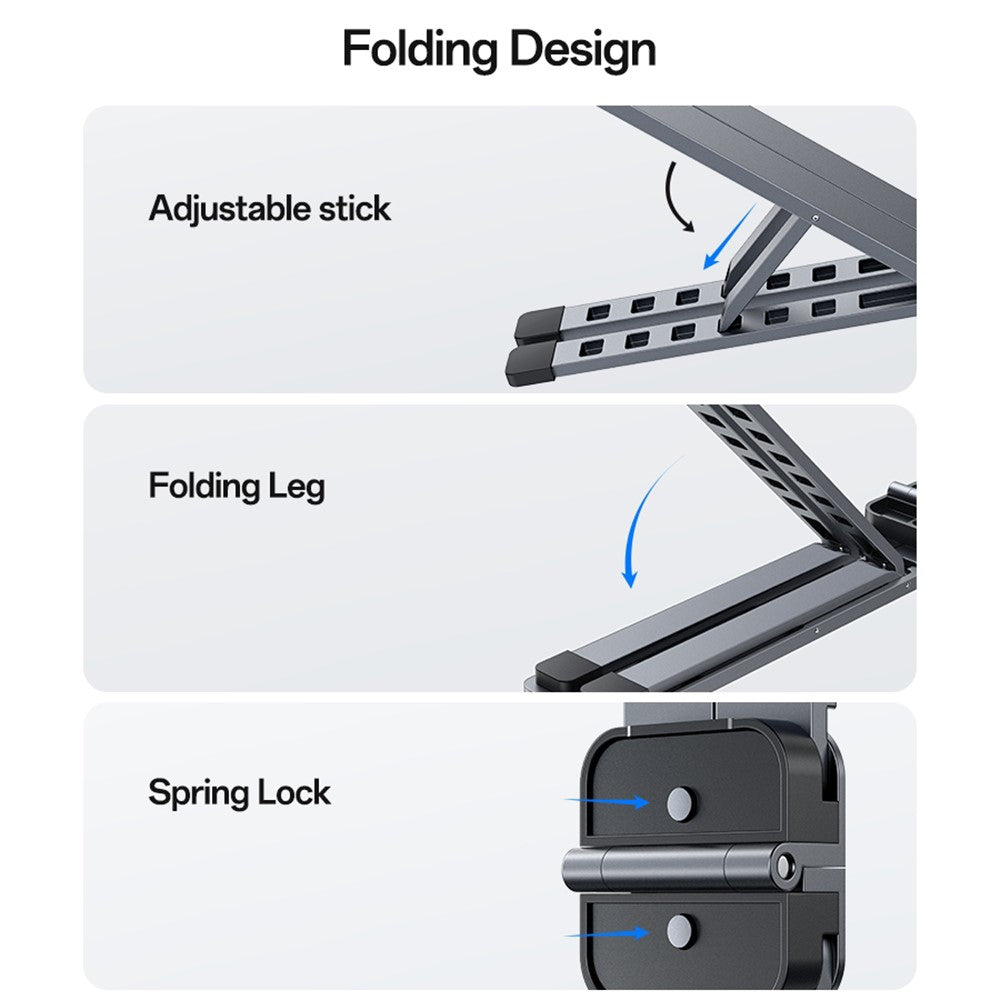 YESIDO LP10 Laptop Stand Foldable Adjustable Height Cooling Pad Notebook Laptop Holder