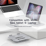 R-JUST BJ01-02 360 Degree Rotation Notebook Lifting Bracket Aluminum Alloy Laptop Riser Stand