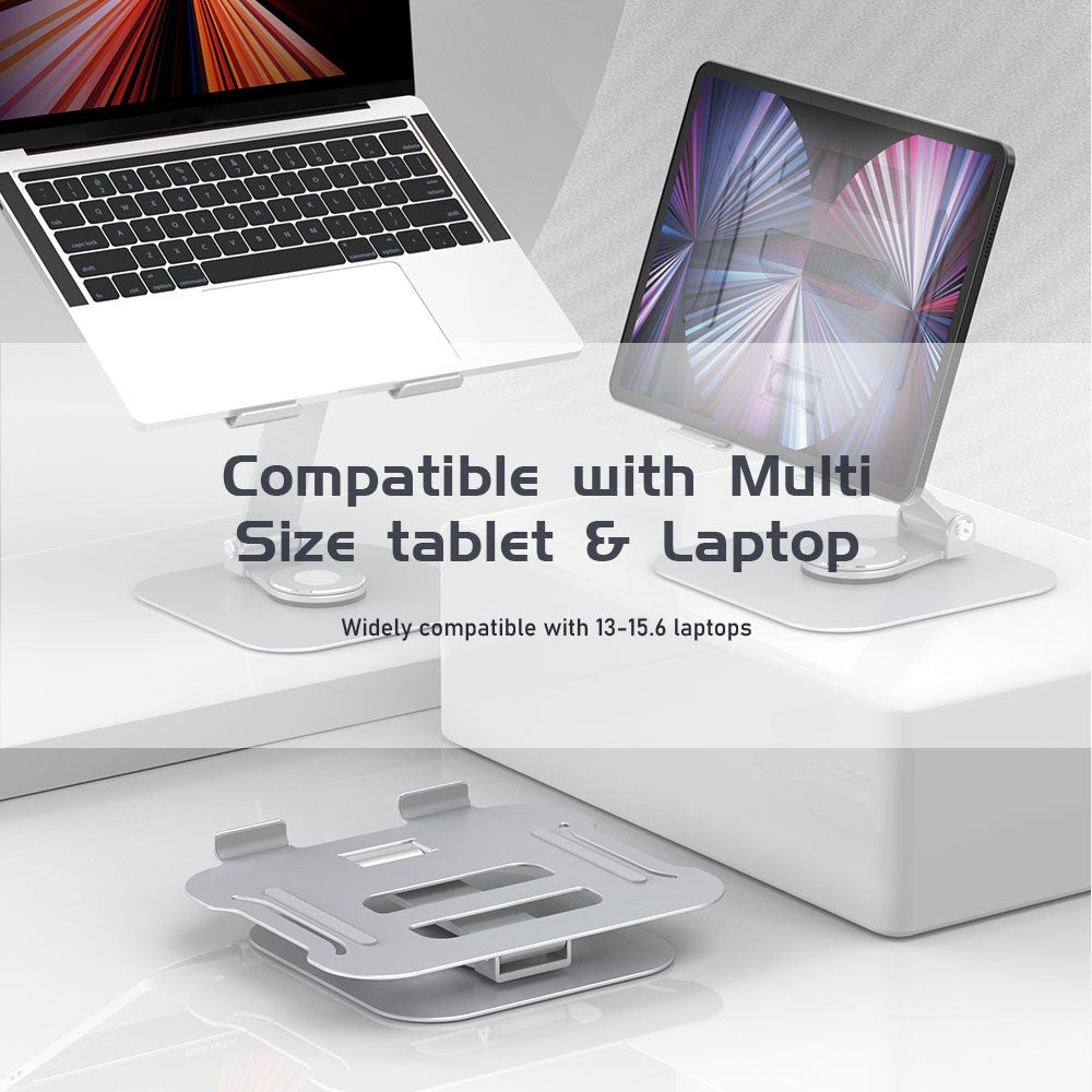 R-JUST BJ01-02 360 Degree Rotation Notebook Lifting Bracket Aluminum Alloy Laptop Riser Stand