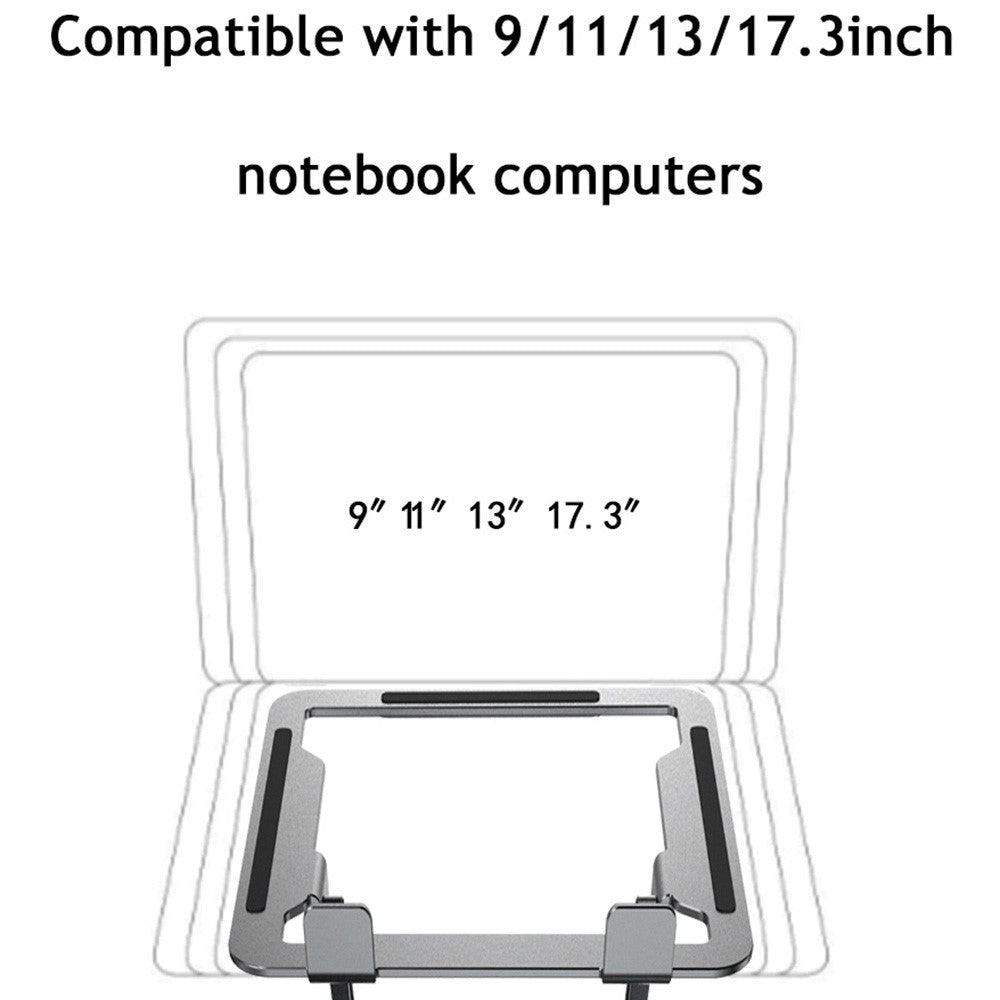 D147 360-graders roterende laptopløftebeslag i aluminiumslegering, Notebook-køler, bordstander