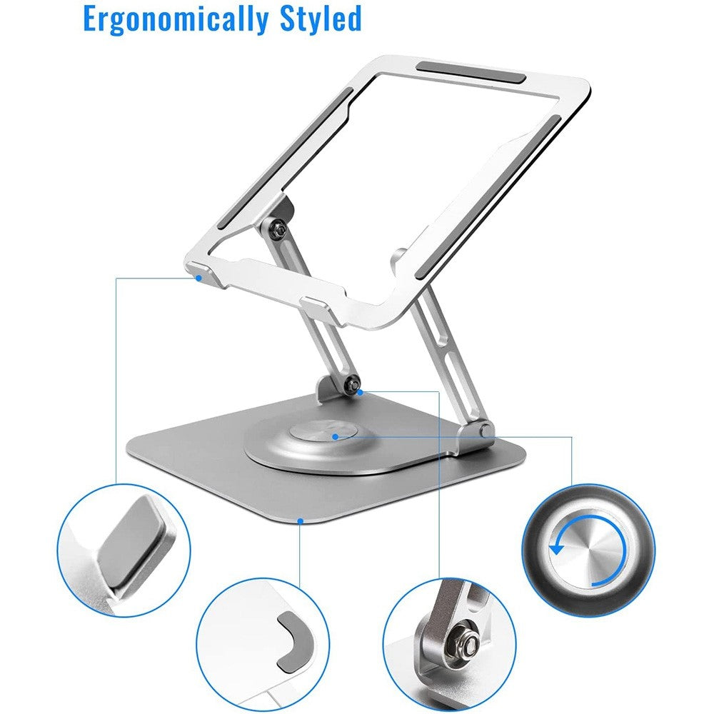 D147 360-graders roterende laptopløftebeslag i aluminiumslegering, Notebook-køler, bordstander