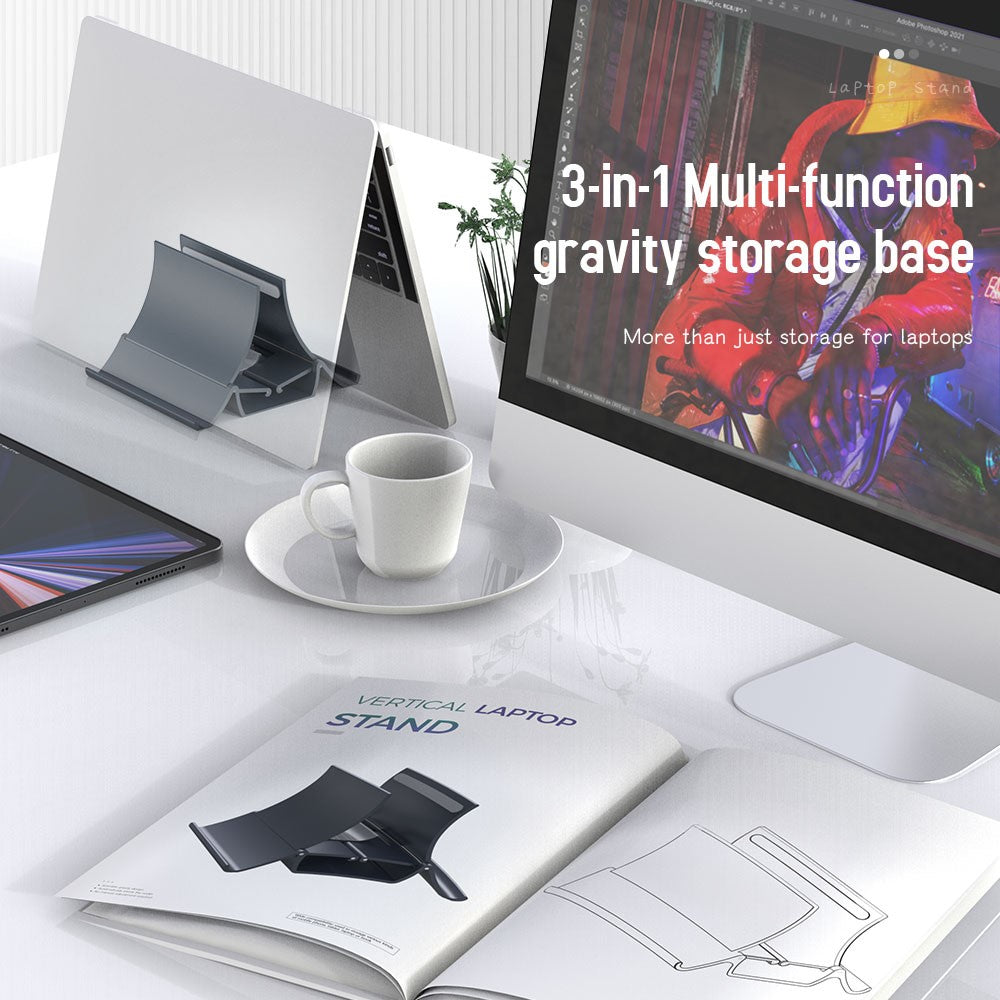 R-JUST BJ16 Notebook Vertical Storage Base Aluminum Alloy Desktop Laptop Holder Stand