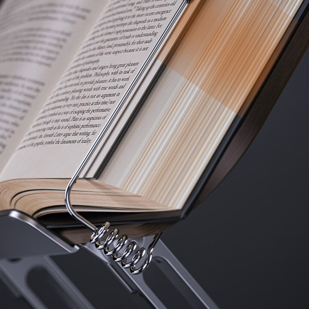 BONERUY R06 Metal Book Stand Folding Desktop Book Holder Portable Multi-Angle Adjustable Reading Stand