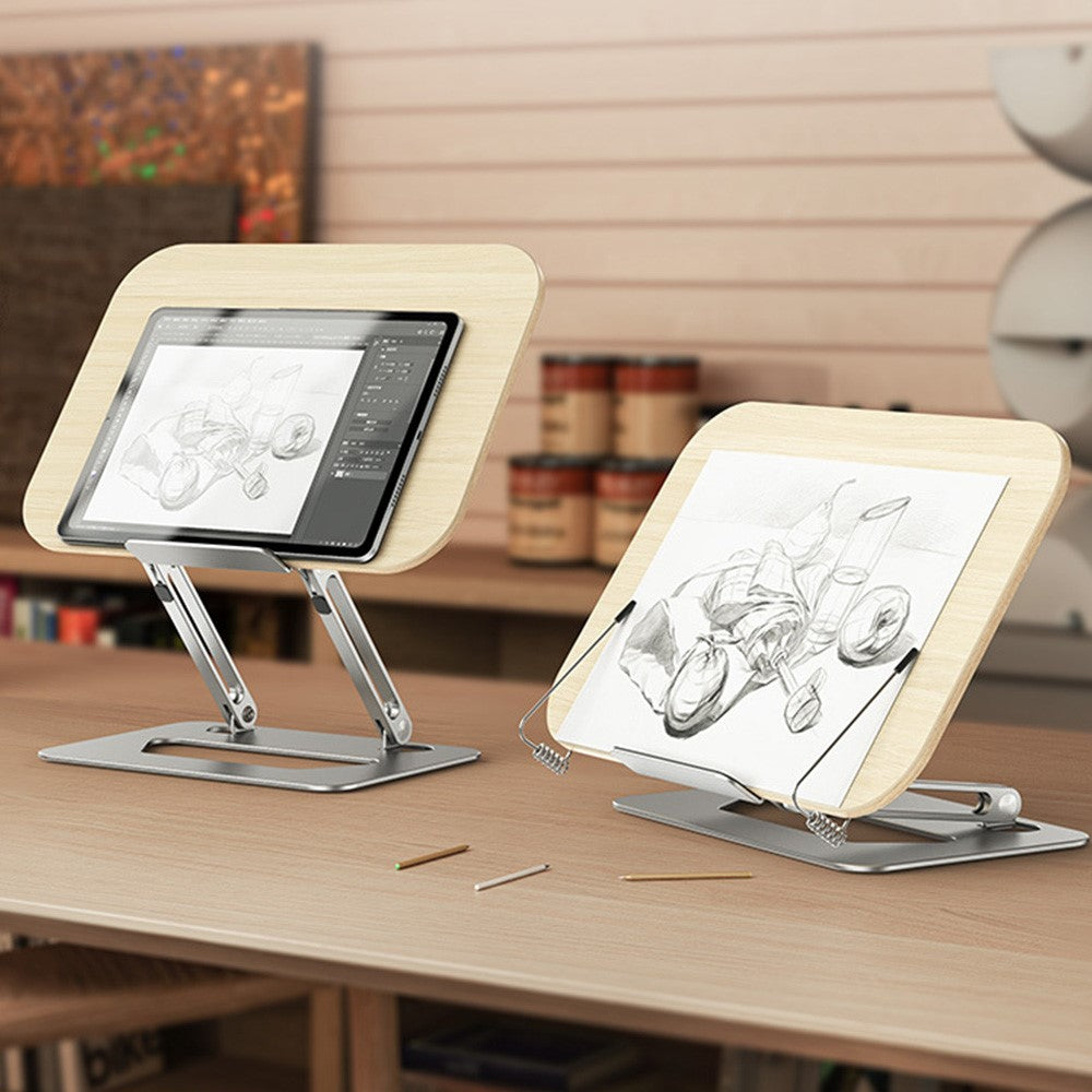 BONERUY R06 Metal Book Stand Folding Desktop Book Holder Portable Multi-Angle Adjustable Reading Stand