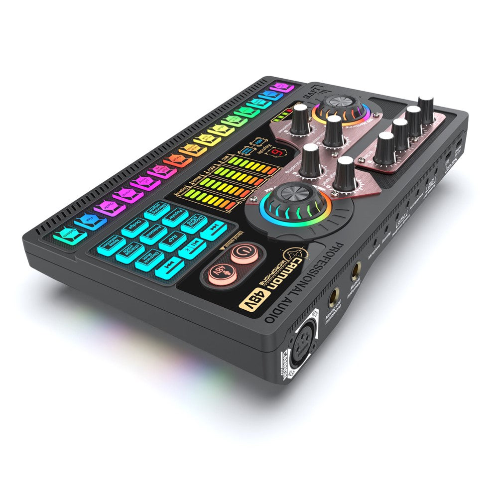 X5 Multifunktionel Trådløs Bluetooth-kompatibel Mikrofon Lydkort 48V HiFi Optageenhed Professionel Lydkort Audiomixer