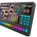 X5 Multifunktionel Trådløs Bluetooth-kompatibel Mikrofon Lydkort 48V HiFi Optageenhed Professionel Lydkort Audiomixer