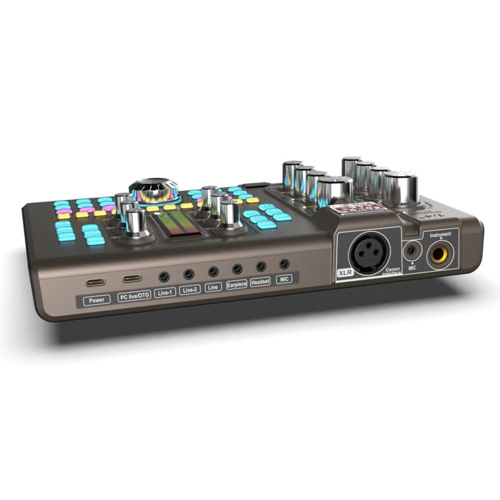 K380 48V Sound Card External Audio Mixer Live Broadcast Sound Card Audio Interface
