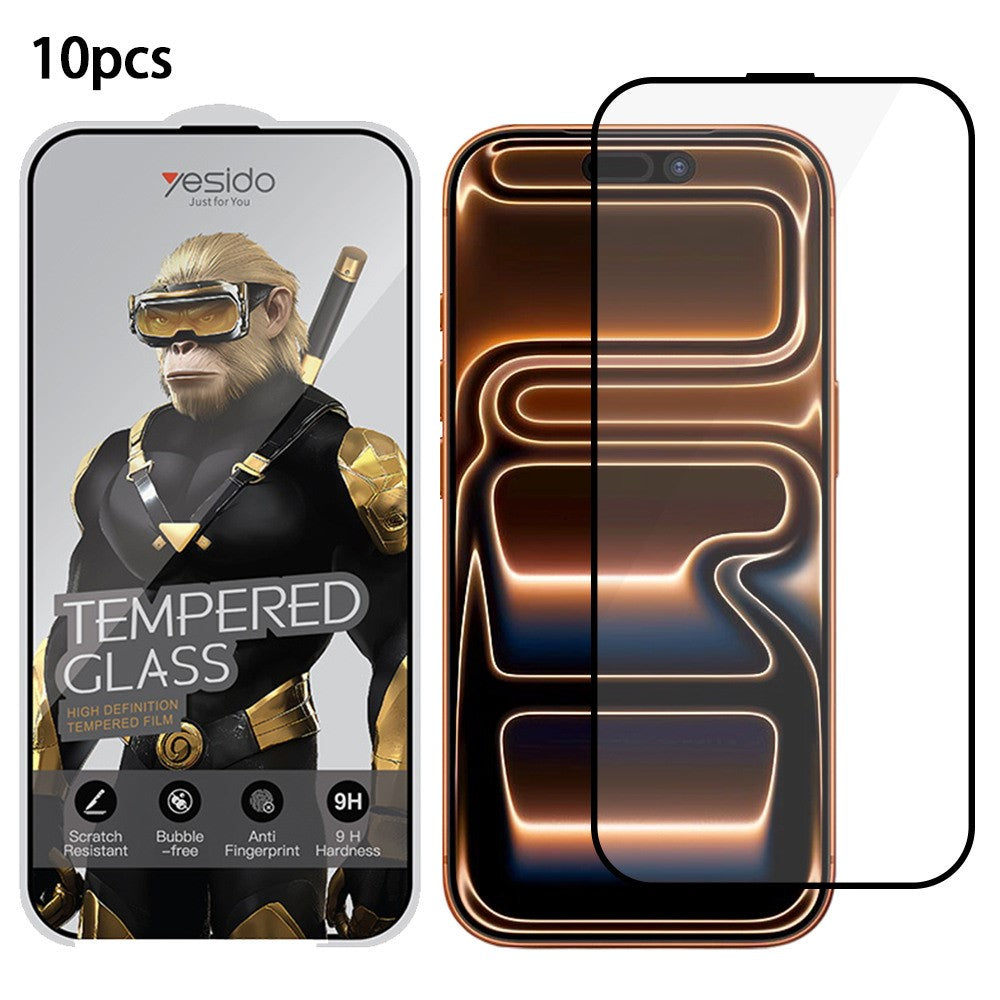 YESIDO TG32 10Pcs / Set For iPhone 17 Pro Max HD Full Screen Protector 9H Hardness Anti Fingerprint Tempered Glass Film