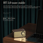 JY-66 Retro Trä Trådlös Bluetooth-kompatibel 5.0 Högtalare Super Bass Subwoofer FM-radio Stödjer TF-kort U Disk Aux In (CE-certifierad)