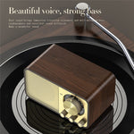 JY-66 Retro Trä Trådlös Bluetooth-kompatibel 5.0 Högtalare Super Bass Subwoofer FM-radio Stödjer TF-kort U Disk Aux In (CE-certifierad)