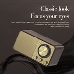 JY-66 Retro Trä Trådlös Bluetooth-kompatibel 5.0 Högtalare Super Bass Subwoofer FM-radio Stödjer TF-kort U Disk Aux In (CE-certifierad)
