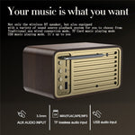 JY-66 Retro Trä Trådlös Bluetooth-kompatibel 5.0 Högtalare Super Bass Subwoofer FM-radio Stödjer TF-kort U Disk Aux In (CE-certifierad)