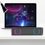 RGB Light Desktop Bluetooth-Compatible Speaker Soundbar HiFi Stereo TV Computer Loudspeaker