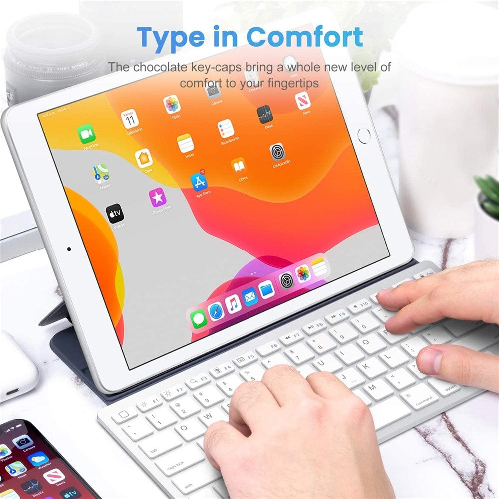 Ultra-Slim Wireless Bluetooth-compatible Keyboard (Russian Language) for Android Windows iOS