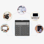 SUNREED KC9001S Wireless Numeric Keypad 12-Digit LCD Display 28-Keys Financial Accounting Rechargeable Number Keyboard for Laptop Desktop PC