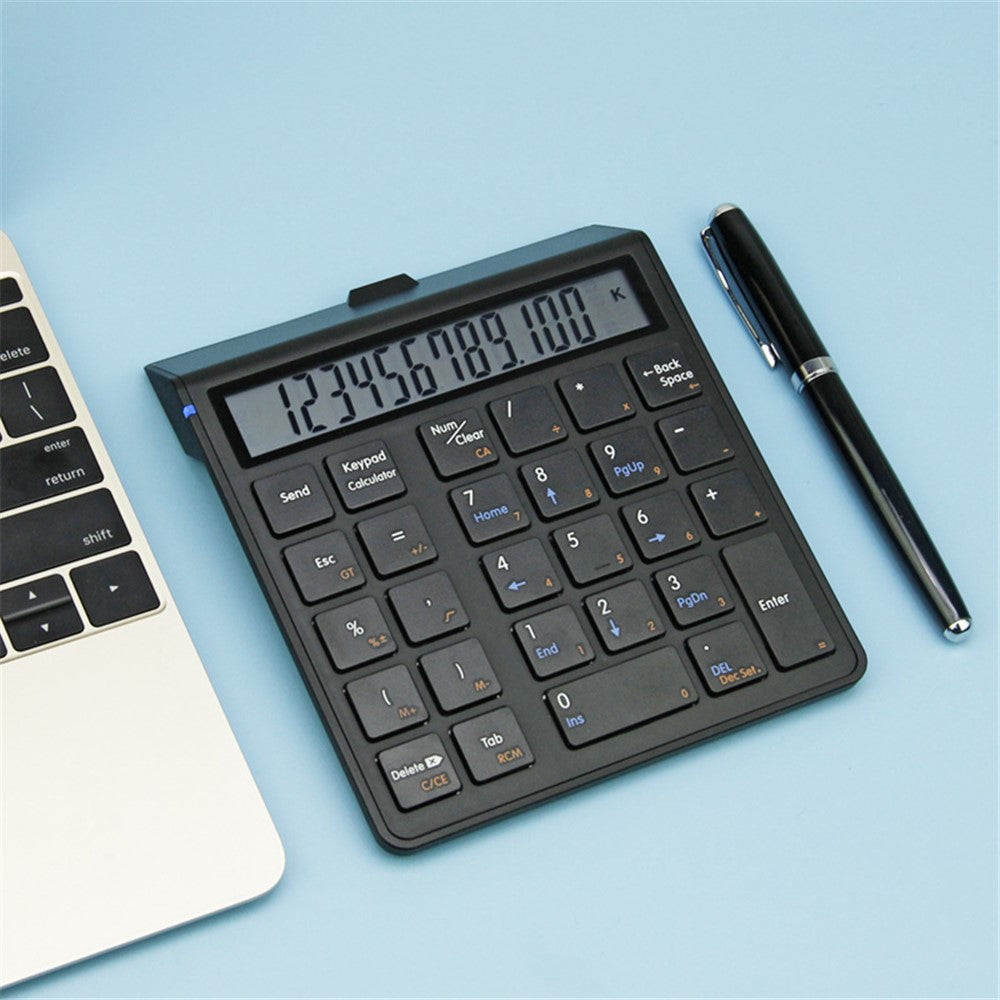 SUNREED KC9001S Wireless Numeric Keypad 12-Digit LCD Display 28-Keys Financial Accounting Rechargeable Number Keyboard for Laptop Desktop PC
