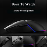 AJAZZ i309Pro Dual Mode 2.4G Wireless Rechargeable Gaming Mouse 8 Keys RGB Light 16000DPI Computer Laptop Mice