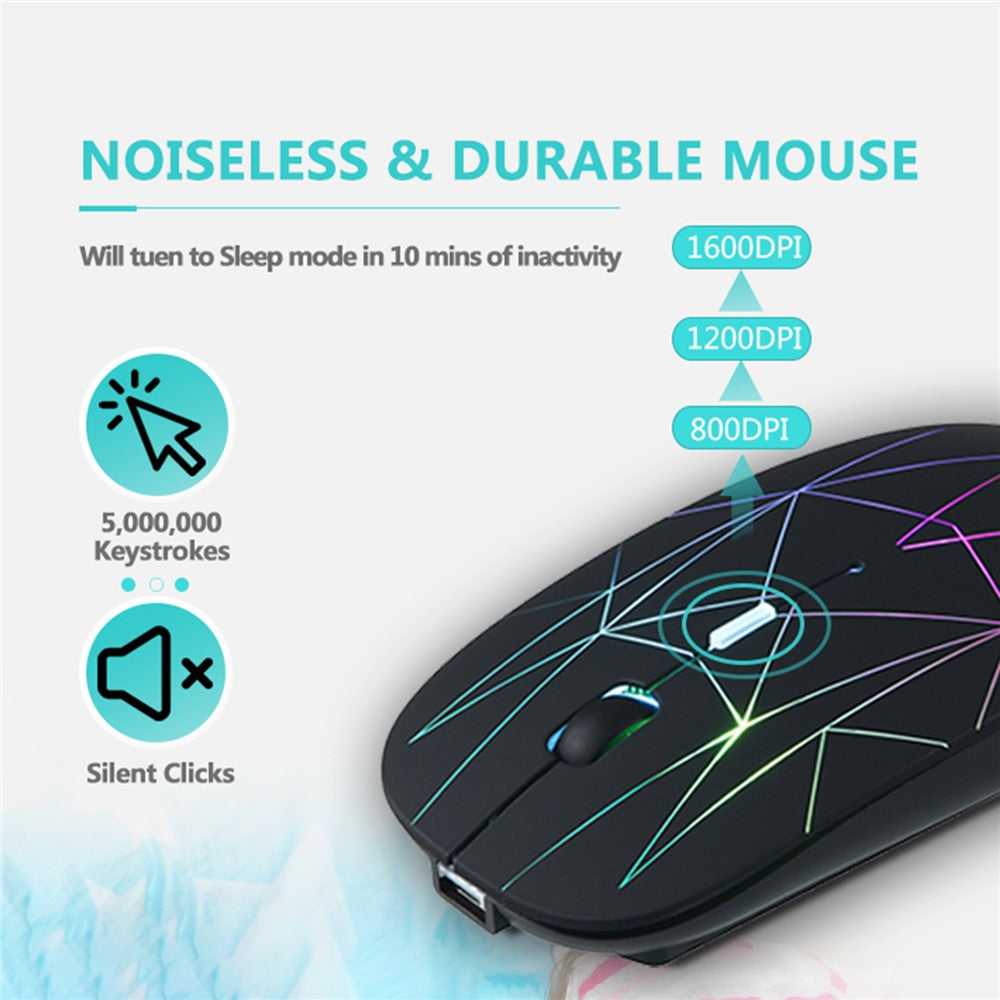 E39 Rechargeable 2.4G Wireless Gaming Mouse 1600DPI RGB Breathing Light Computer Laptop Ergonomic Mice