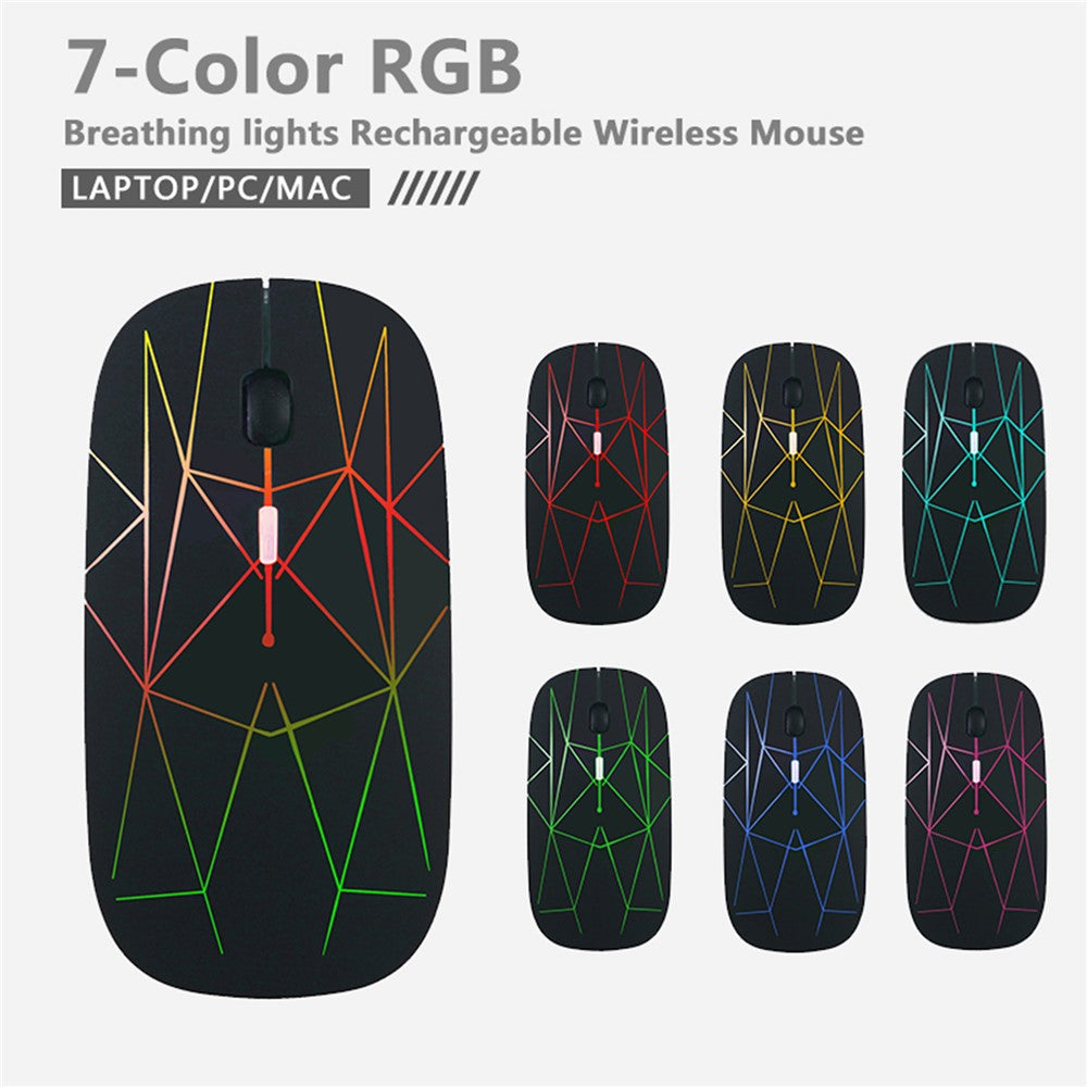 E39 Rechargeable 2.4G Wireless Gaming Mouse 1600DPI RGB Breathing Light Computer Laptop Ergonomic Mice