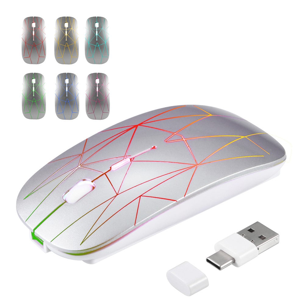 E39 Rechargeable 2.4G Wireless Gaming Mouse 1600DPI RGB Breathing Light Computer Laptop Ergonomic Mice