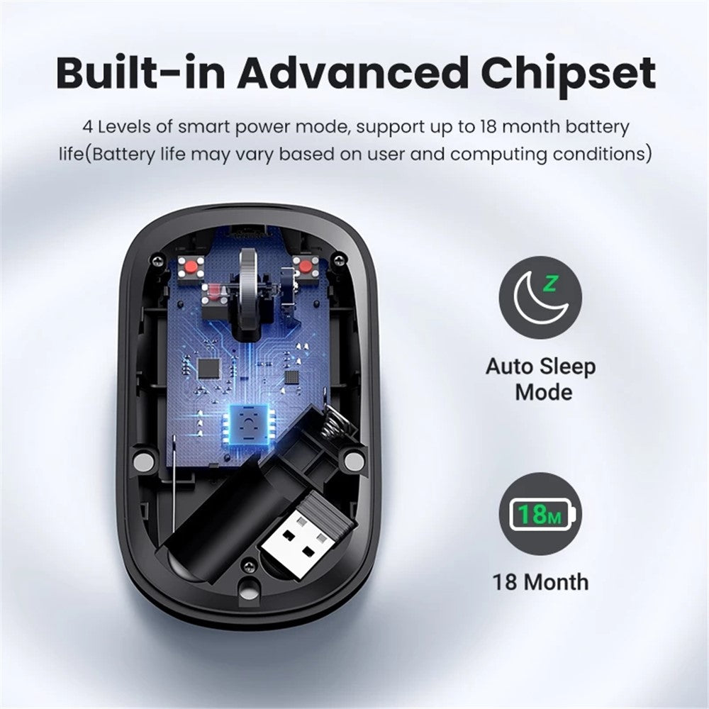 UGREEN MU001 2.4GHz Wireless Mute Mouse with 4000 DPI for PC Laptop Computer