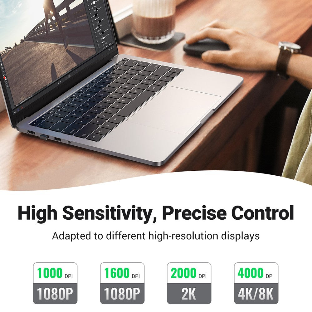 UGREEN MU001 2.4GHz Wireless Mute Mouse with 4000 DPI for PC Laptop Computer
