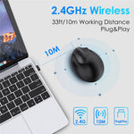 E11 2.4G Wireless Mouse Portable Vertical Ergonomic Mouse with 6 Keys/3 Adjustable DPI (Dry Battery Version)
