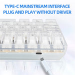 Y-FRUITFUL K10 Mechanical Gaming Keyboard 100 Keys Type-C Wired Clear Keyboard with RGB Light